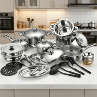 Ensemble d'ustensiles de cuisine de luxe modernes de bonne qualité, 33 pièces, accessoires, ensembles de casseroles antiadhésives