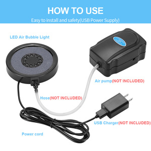 Lampe à bulles d'air <span class=keywords><strong>LED</strong></span> RGB JSD pour <span class=keywords><strong>aquarium</strong></span>, étanche, submersible, avec télécommande, alimentée par USB - Product Image 4