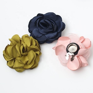 Cuello de camisa de mujer lazo de tela decorativa sin coser Clip en botón regalo elegante - Product Image 5
