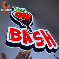 Letra de Diseño de Logotipo de Empresa en Acrílico Iluminado con LED, Logotipo de Acrílico 3D