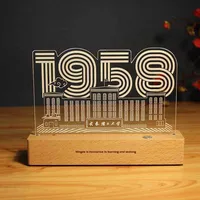Lampe de table 3D DIY lumineuse en acrylique, petite veilleuse personnalisée en bois massif avec logo d'entreprise et vue panoramique de Hong Kong, cadeau d'anniversaire