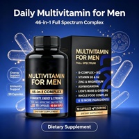 Capsules multivitaminées OEM avec vitamines et minéraux, complexe B et B12 essentiels quotidiens, aliments entiers et enzymes pour le bien-être masculin