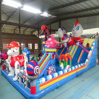 Parc de jeux gonflables pour enfants - Grand toboggan, trampoline, château gonflable - Installations de loisirs et de divertissement en plein air