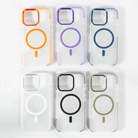 Étui de téléphone portable de luxe antichoc et à chargement sans fil mat, en TPU+PC transparent avec protection magnétique