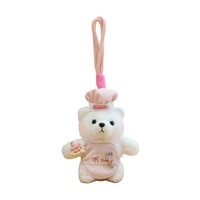 Nouveau Pendentif Ours en Peluche Artiste Adorable, Breloque de Sac, Porte-clés Chef, Super Doux, en Coton PP et Maille, Anti-stress