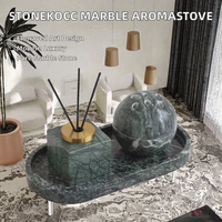 Plateau en marbre naturel, porte-encens, diffuseur d'arômes, décoration de maison en pierre de luxe, style nordique, organisateur de bijoux, support de vanité