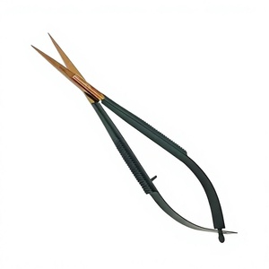 Rose Gold Tip Black Handle Spring Scissor Stainless Steel Sustainable <b>Makeup</b> Tool Eyebrow Trimmer Straight Left-Handed Sharp - Product Image 1