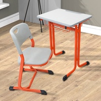 Juegos de muebles escolares, escritorio y silla para estudiantes, mesa de lectura para estudiantes de tubo de acero para grados escolares