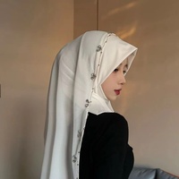 Hijab instantané élégant à perles pour femmes musulmanes