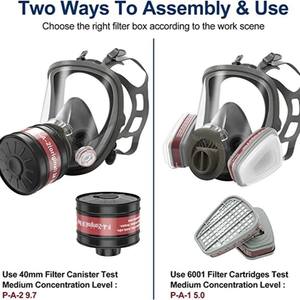 Máscara de gas multifunción 6800, máscara de pesticida químico <span class=keywords><strong>con</strong></span> pintura en aerosol de formaldehído - Product Image 5