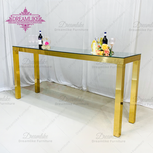 Table de bar moderne <span class=keywords><strong>en</strong></span> acier inoxydable doré Nouveau design Mobilier de <span class=keywords><strong>location</strong></span> de mariage pour restaurant Home Bar Hotel-pour les fêtes évènementielles - Product Image 1
