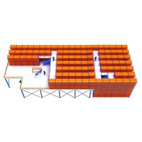Plateforme industrielle en acier avec escalier et garde-corps pour entrepôt et bureau – Optimisation de l'espace