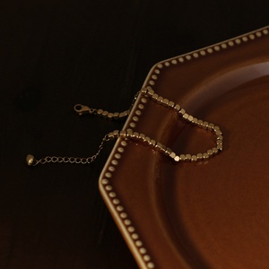 Wholesale Brushed square 18K Gold Plated Stainless Steel <b>Bead</b> <b>Bracelet</b> - Product Image 3