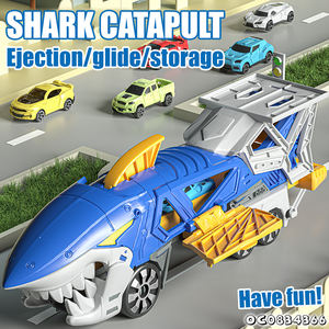 Niños juguetes <span class=keywords><strong>de</strong></span> interior nuevo diseño pistas deslizantes catapulta tiburón coche modelo Kit juguete artículos <span class=keywords><strong>de</strong></span> juego para niño con Mini coches al por mayor - Product Image 2
