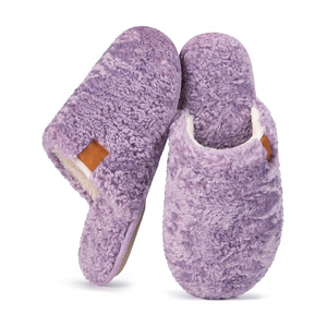 Slip-on in schiuma di memoria ad alta densità sfocato da <span class=keywords><strong>donna</strong></span> con <span class=keywords><strong>scarpe</strong></span> da casa Sole antiscivolo per interni in lana - Product Image 2