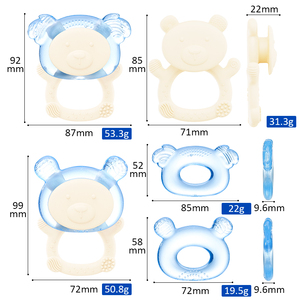Nuevos <span class=keywords><strong>Mordedores</strong></span> de Silicona Personalizados con Forma de Oso <span class=keywords><strong>para</strong></span> Bebés, Juguetes de Dentición Rellenos de Agua, Enfriadores de Bebés - Product Image 6