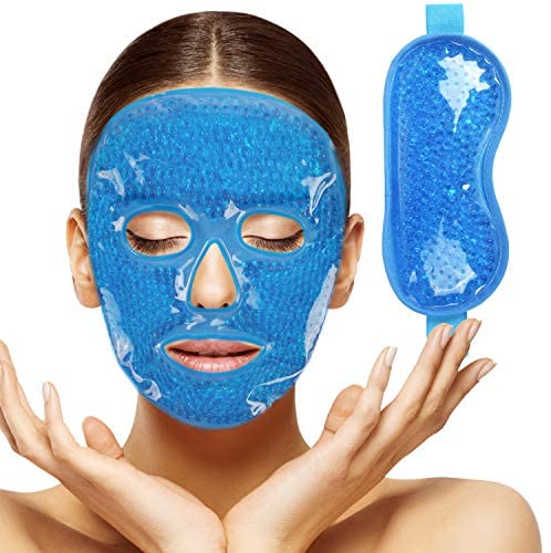 Masque facial chaud et froid avec perles de gel glacé pour femmes, beauté