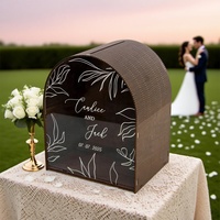Holz-Hochzeitskartenbox Acryl-Hochzeits-Postkartenbox Stilvolle Acrylbox mit Schlitz und Personalisiertem Aufdruck