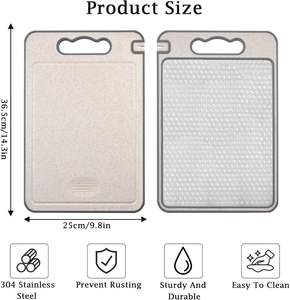 เขียงสเตนเลสสองด้านกันรอยขีดข่วนทำจากไทเทเนียมสำหรับห้องครัว - Product Image 2