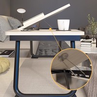 Table de lit pratique, table à manger pliante, bureau incurvé et lisse, table de lit pour étudier, table d'appoint de luxe