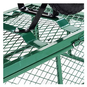 CJ Garden Tool Cart 970x515x1020mm Steel Mesh 4 Wheels Durable Manual <b>Transport</b> Cart - Product Image 3