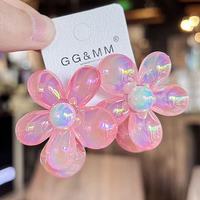 Vente en gros d'élastiques à cheveux personnalisés 2 pièces/lot pour filles élastiques à cheveux pour enfants couleur dégradée heurtoir à fleurs Accessoires pour cheveux de bébé