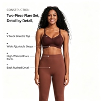 Pantalon de yoga évasé taille haute amincissant, coupe bootcut, extensible, effet ventre plat, confortable, pour le fitness, le yoga, la gym et le quotidien