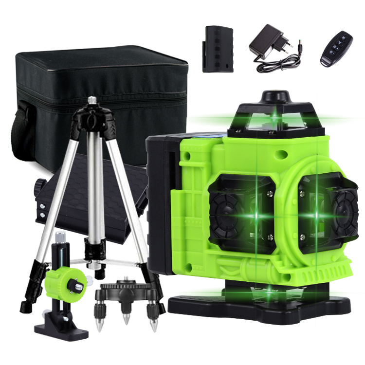 16 Lines 4D Green Laser Levels 2 battery Self-Leveling 360 rotary laser level