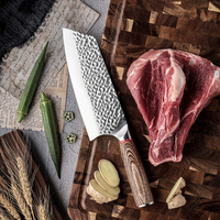 Grandsharp professionnel 4CR13 lame de marteau en acier inoxydable couteau de couperet de 7 pouces avec manche en bois couteau de cuisine ménage