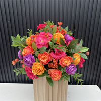 Boule de fleurs artificielle 60 cm, rose vif 'Oiseau tropical du paradis', vert clair, pour chemin de table, centre de table floral et arche florale