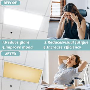 8 couvre-lampes rectangulaires fluorescents en polyester, 80 aimants, décoratifs, faciles à installer pour la salle de classe et la maison (Boho Pure) - Product Image 3