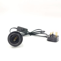 Cordon d'alimentation US AU UK EU vers E14 E27, support de lampe à vis, tête de suspension LED avec interrupteur 303, câble d'extension, fil électrique pour ampoule