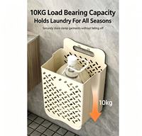 Panier à linge mural pliable sans perçage, ajouré, pour salle de bain, toilettes, maison, rangement de vêtements sales