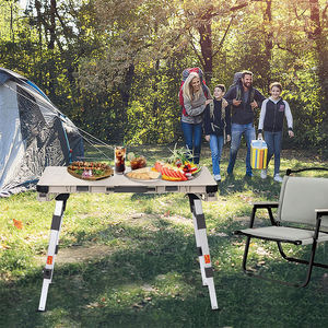 Mesa de Camping Multiusos 3 en 1, Mesa de Picnic Portátil para Exteriores, Carrito Utilitario con Ruedas de 5.4 Pulgadas - Product Image 5