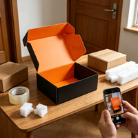 Boîte d'expédition en carton ondulé pliable écologique et recyclable, personnalisée, sans ruban adhésif, pour vêtements, sous-vêtements et cadeaux