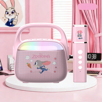 Enceinte Karaoké Portable pour Enfants avec 2 Micros Sans Fil, Effets Lumineux, Machine à Chanter pour Fêtes d'Anniversaire Filles Garçons
