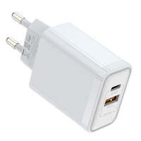 Cargador de Pared Rápido GaN de 35W con Doble Puerto USB A+C, Enchufe KR, para Teléfono Móvil, Adaptador de Viaje para Carga Rápida de Tabletas