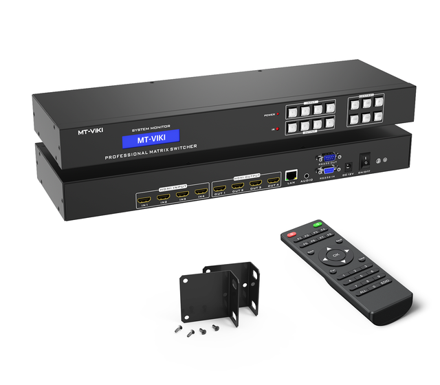 4K 30Hz Video HDMI Matrix Switcher 4X4 4 in 4 Out, MT-VIKI Available for 4x4 8x8 8x16 16x16 32x32 36x36 72x72