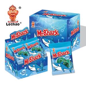 Lechao Factory Wholesale Sweet Fruit Flavor Halal Chewy Jelly Candy <strong>Blue</strong> Shark Shape Gummy Candy Box Pack - Product Image 5