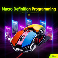 Souris de jeu filaire rétroéclairée RGB Inphic PG6, 12000 DPI, 6 boutons macro programmables, bouton de tir, connexion USB, jeux FPS pour ordinateur portable