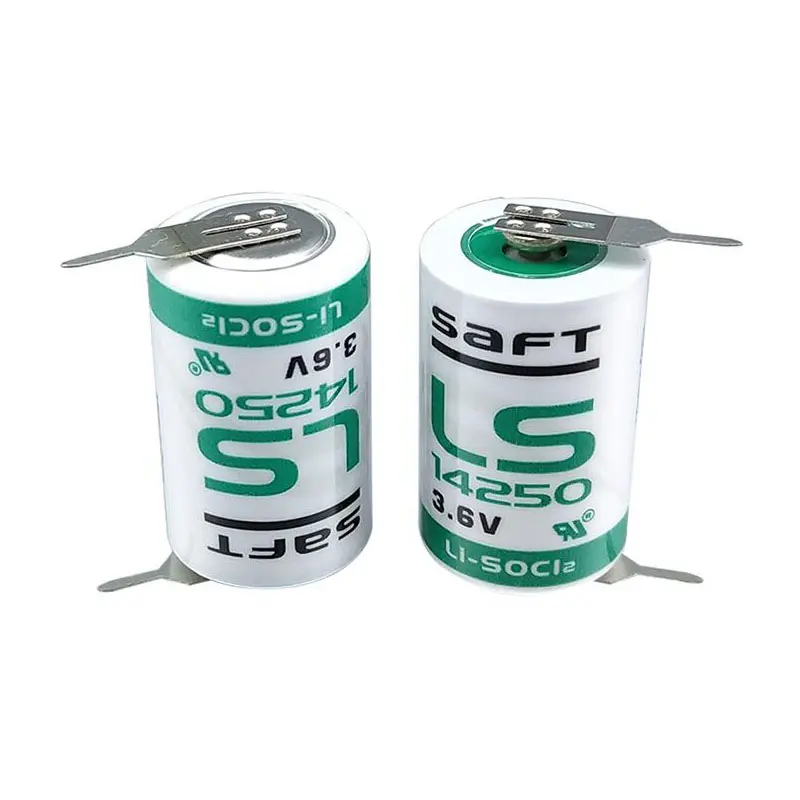 SAFT-batería de litio 14250 LS14250 14250 3,6 V 1/2 AA 1/2AA 3,6 V 1200mAh con pines para medidor de agua PLC CNC, Batería primaria