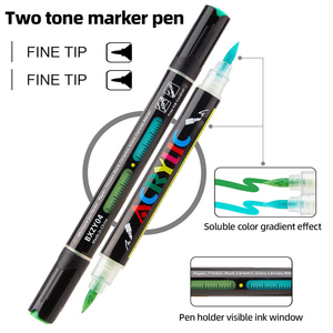 Highlighters Marker <strong>Pen</strong> with Dual <strong>Brush</strong> Tips Dual Colors Acrylic Marker <strong>Pen</strong> Automatic <strong>Ink</strong> Control for DIY Crafts Art Drawing <strong>Pen</strong> - Product Image 3