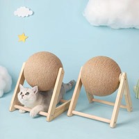 Offre Spéciale classique en bois chat balle à gratter jouet Sisal corde conseil résistant à l'usure fournitures pour animaux de compagnie pour chaton pattes meulage classique