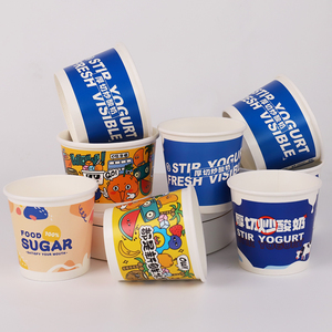 Gobelets à crème glacée personnalisés avec ou sans couvercles, bols à dessert jetables pour <span class=keywords><strong>yaourt</strong></span>, gelato, gâteau 12oz 20oz - Product Image 6