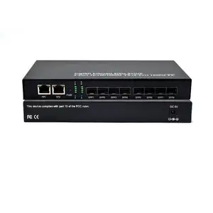 8 x SFP + 2 x10/100/1000Mbpsx RJ45 파이버 스위치 8 포트 10/100/1000m 광섬유 Sfp 미디어 변환기