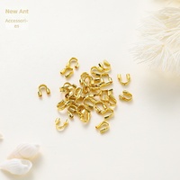 Fermoir en U plaqué or 14 carats, boucle fer à cheval, protège-fils en cuivre, accessoires de connecteurs de finition pour bijoux DIY