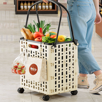 Nouvelle charrette multifonctionnelle pour légumes, petite remorque pliable, chariot de courses domestique, chariot de supermarché