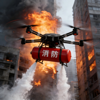 Drone de lutte contre les incendies Shangfei professionnel à longue portée et à forte capacité de levage KQ10FF avec GPS pour pulvérisateur agricole pour la lutte contre les incendies