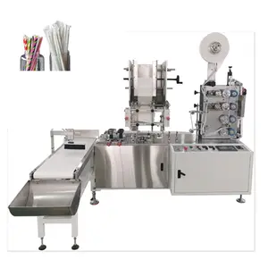 High Speed Individual Plastic straw Packaging Machine Single Paper Drinking Straw wrapping Packing fabricant de Machine