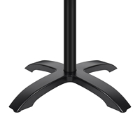 Table de salle à manger carrée en HPL avec base en aluminium noir à 4 étoiles pour café et restaurant